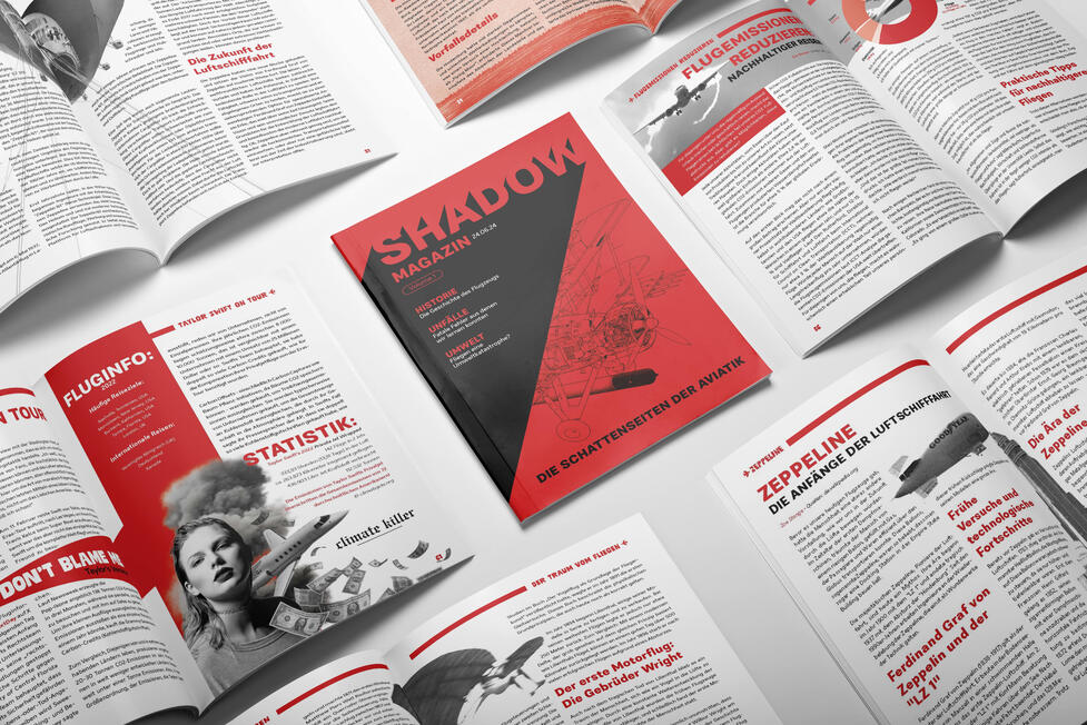 mockup of a magazine. View: magazine different pages